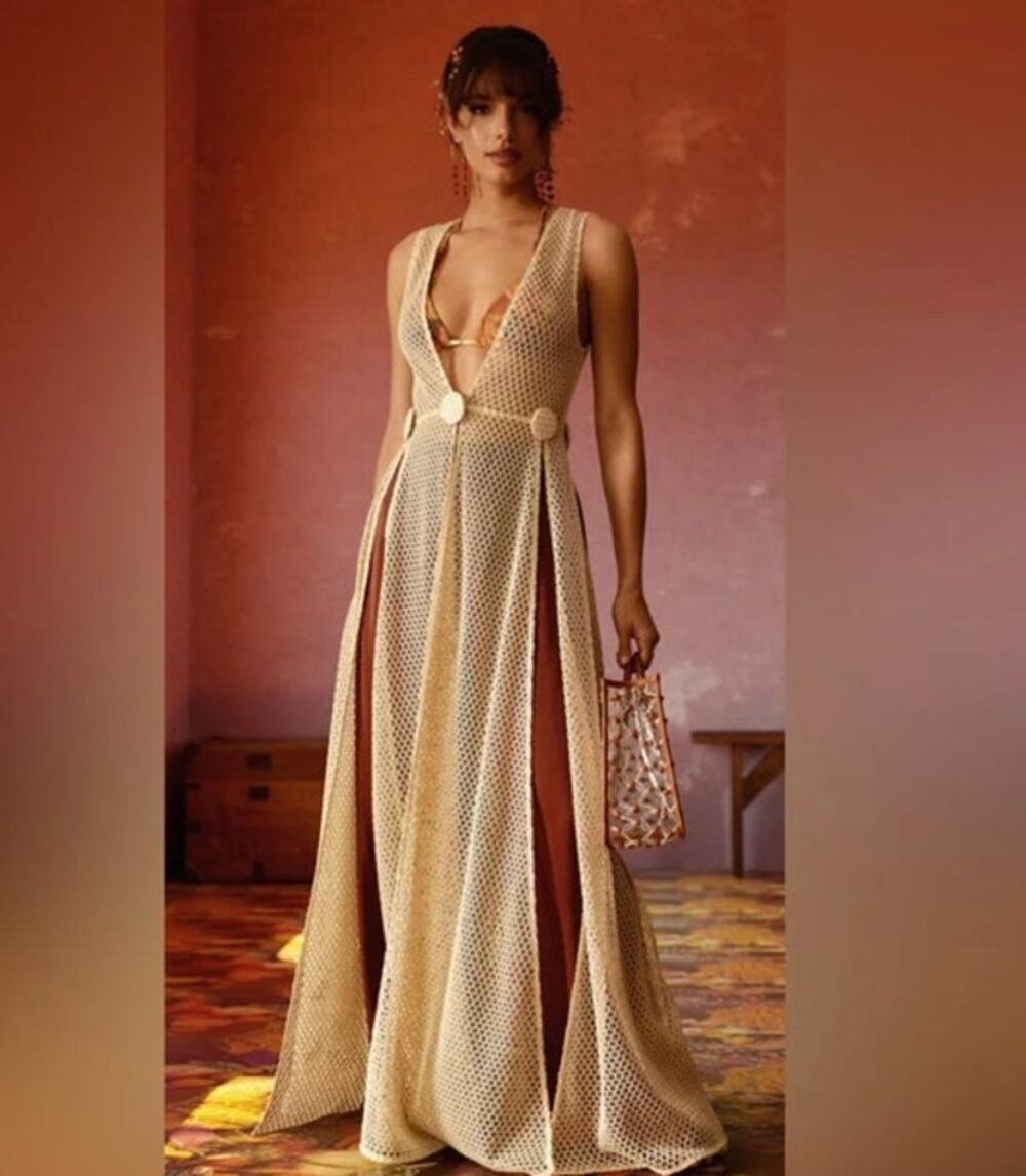 ANDREA IYAMAH Sz M Medium Uyi Crochet Coverup Dress NWT